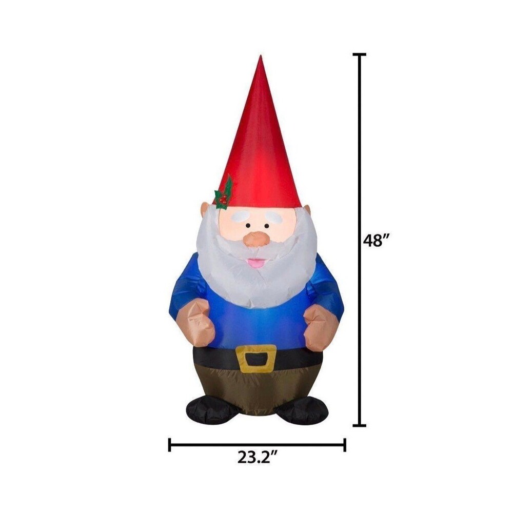 4ft Gnome Holiday Inflatable - Picture 2 of 3